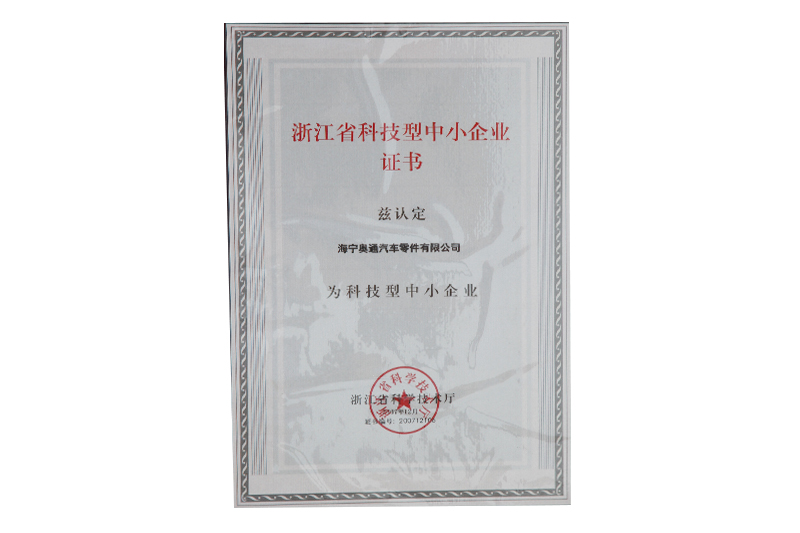浙江省科技（jì）型中小型企业